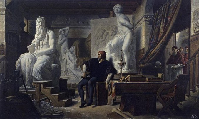 Alexandre Cabanelichelangelo nel suo studio visitato da papa Giulio II