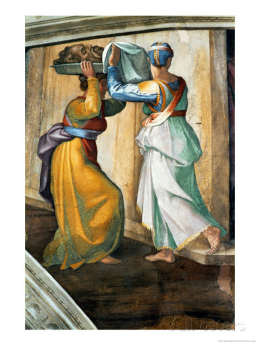 michelangelo-buonarroti-the-sistine-chapel-ceiling-frescos-after-restoration-judith-and-holofernes