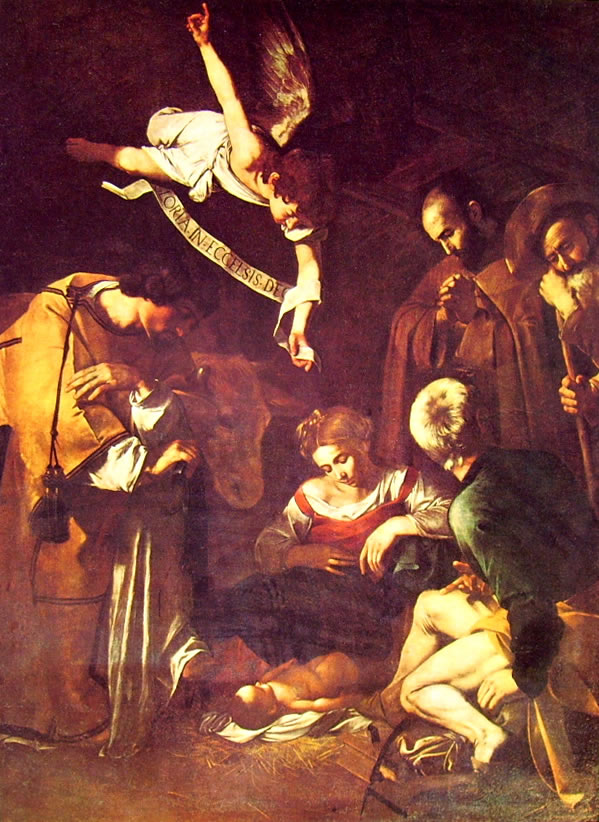 53 Caravaggio-La natività con i santi Francesco e Lorenzo