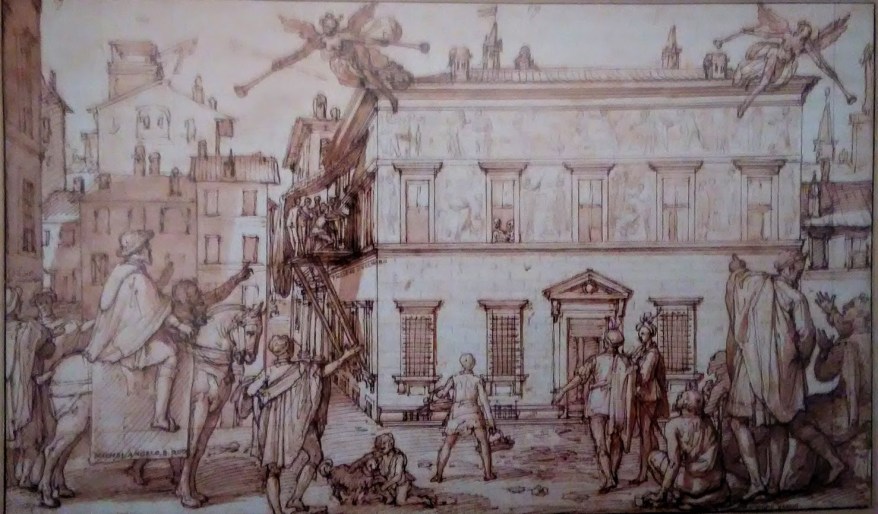 Io a cavallo che osservo il lavoro di&nbsp;Zuccari