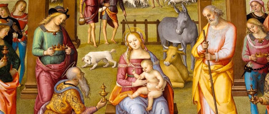 Le Opere del Natale: l’Adorazione dei Magi del Perugino con la Vergine a piedi&nbsp;nudi
