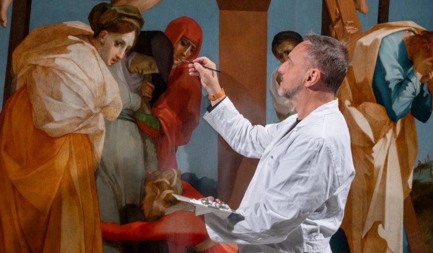 Deposizione del Rosso Fiorentino: ritrovate scritte sotto ai colori