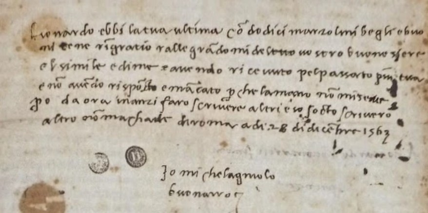 28 dicembre 1563: l’ultima lettera che scrissi di mio&nbsp;pugno
