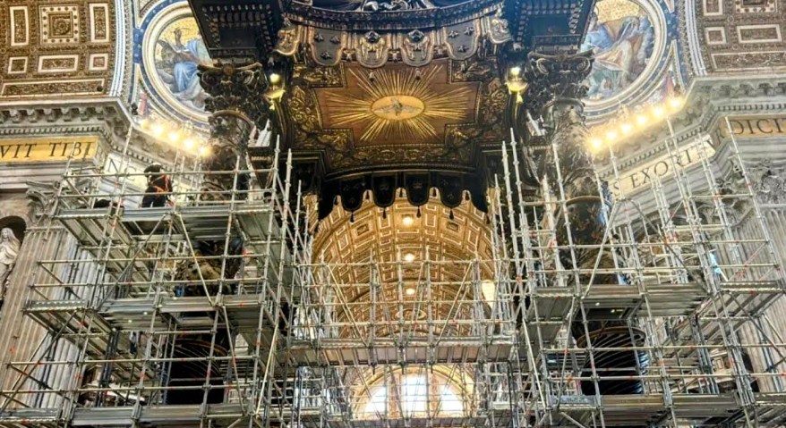Baldacchino del Bernini: avviato il cantiere di&nbsp;restauro