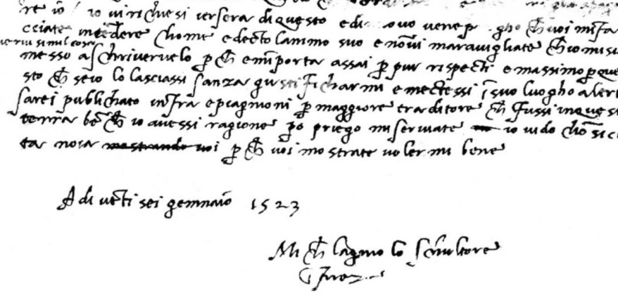 Michelangelo scultore: la prima e l’ultima volta in cui mi firmai&nbsp;così
