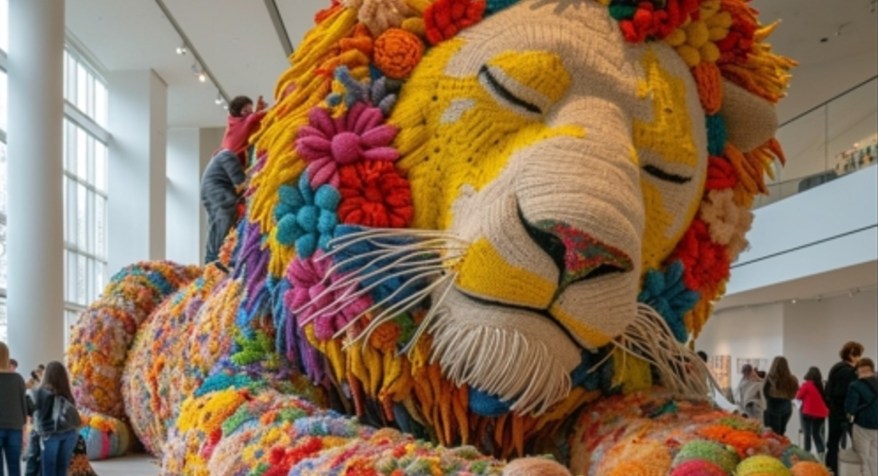 Happiness Paradise: l’illusione dei grandi animali a uncinetto che non&nbsp;esistono