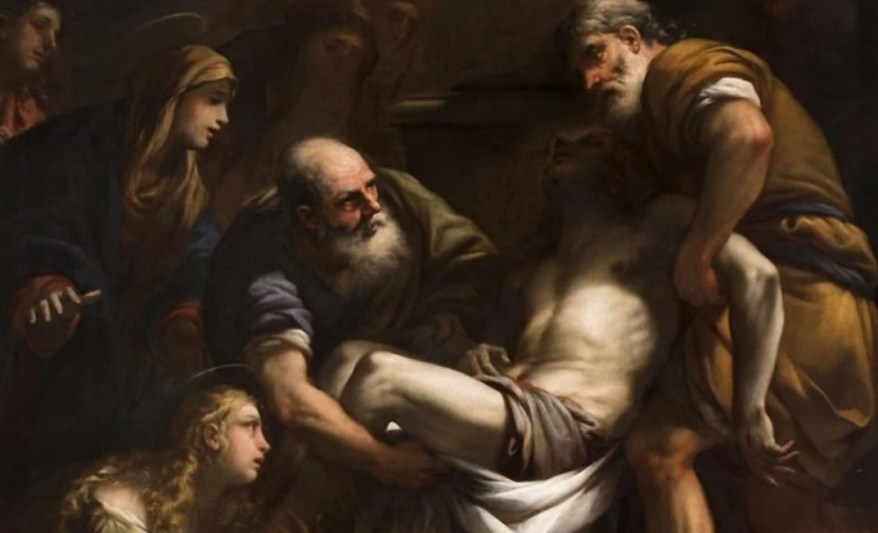 Le Opere della Pasqua: la Deposizione di Cristo di Luca Giordano con il volto di Cristo in&nbsp;ombra