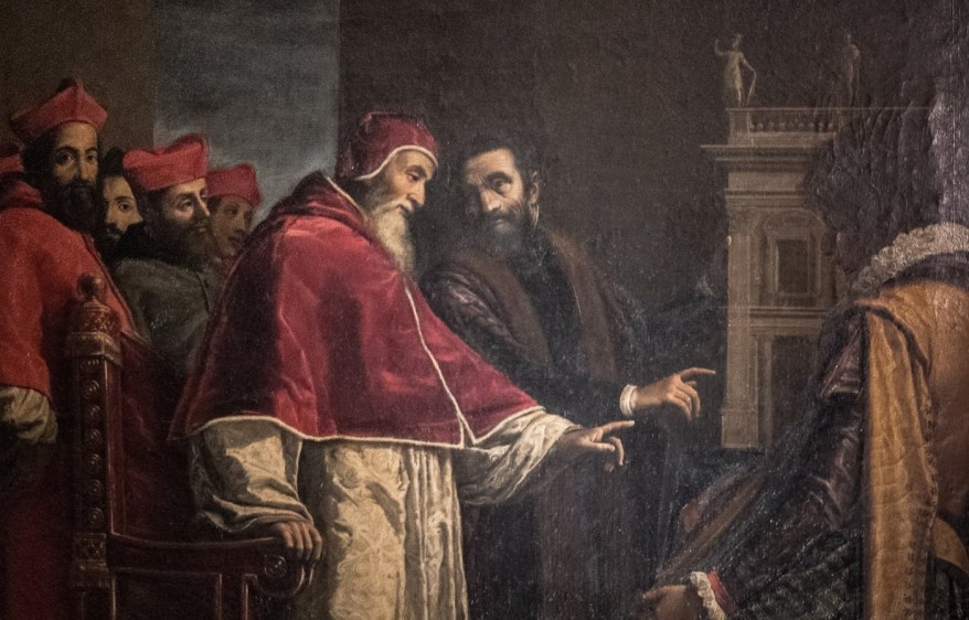 Michelangelo 550: papa Paolo III nel mio studio romano assieme a dieci&nbsp;cardinali
