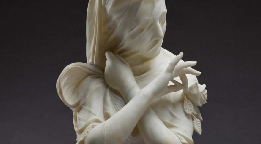 Le opalescenze della Fanciulla Velata di Cesare Lapini in&nbsp;alabastro