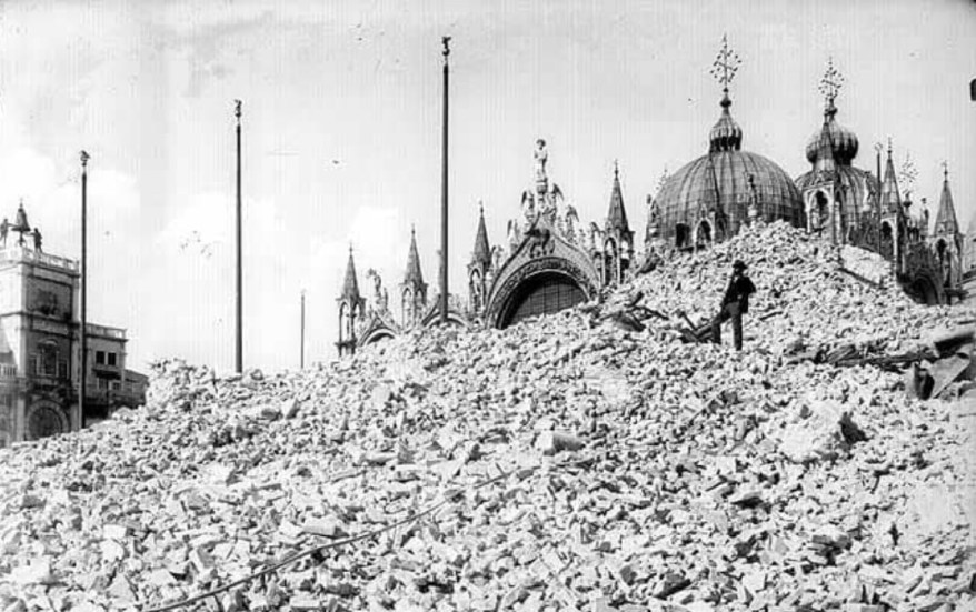 14 luglio 1902, Venezia si fermò: il crollo del Campanile di San Marco raccontato dalle cronache